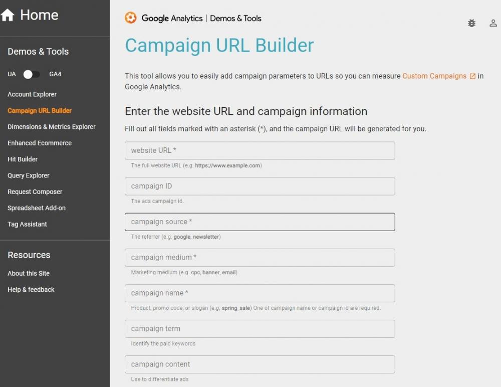 Google Campaign URL Builder