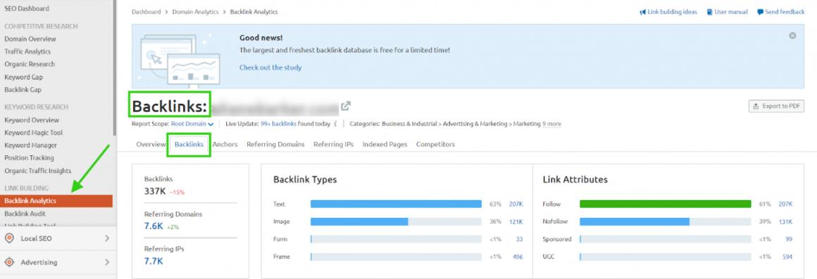 Backlinks Analytics