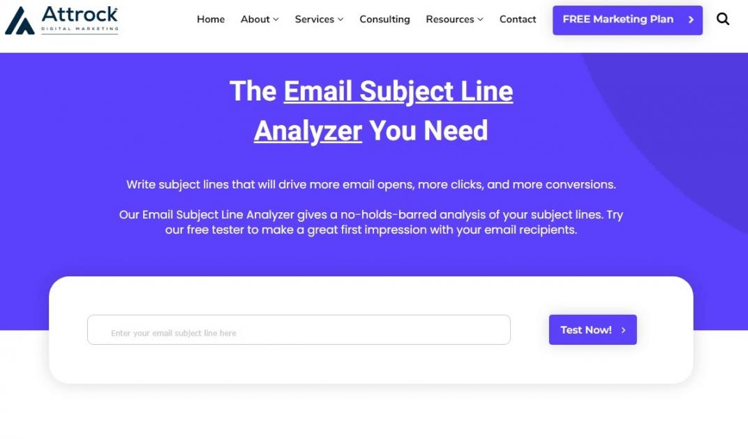 Email Subject Line Analyzer by Attrock