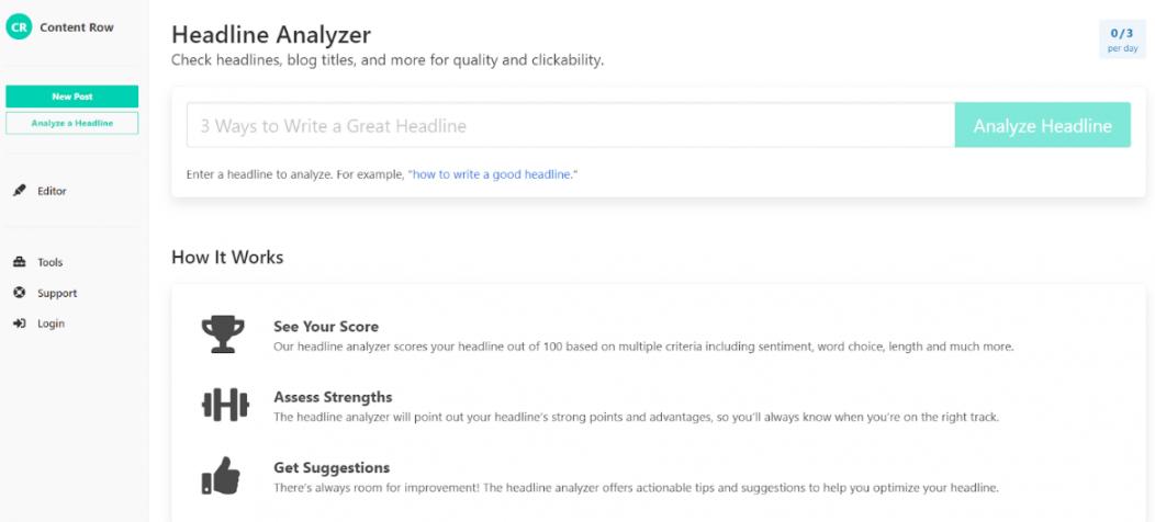 Headline Analyzer by Content Row