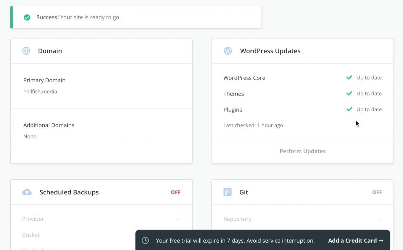 SpinupWP dashboard 2