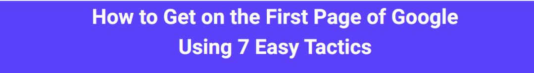 How to get on first on google